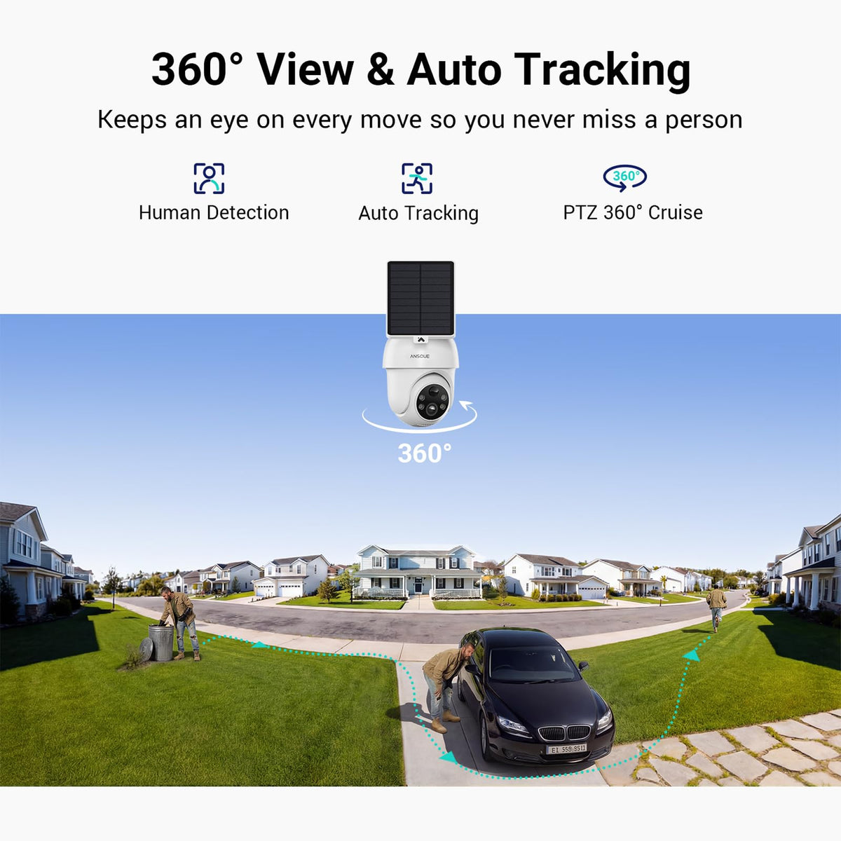 Wireless Outdoor Solar Powered 4-Cam Security Cameras S565217