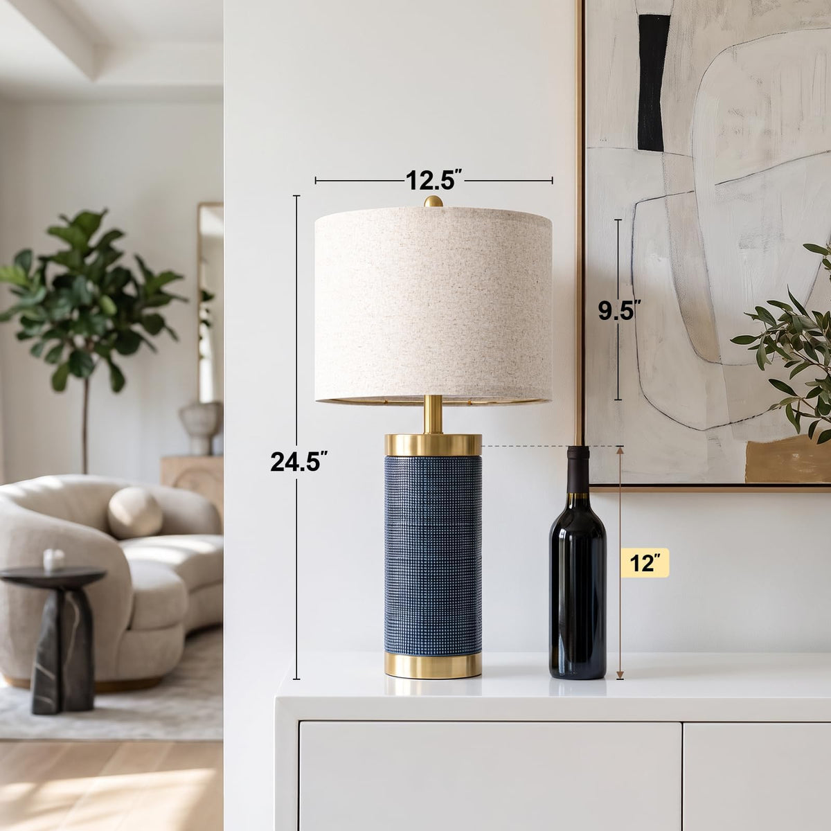 24.5'' Ceramic Table Lamps Set of 2 Blue K175362