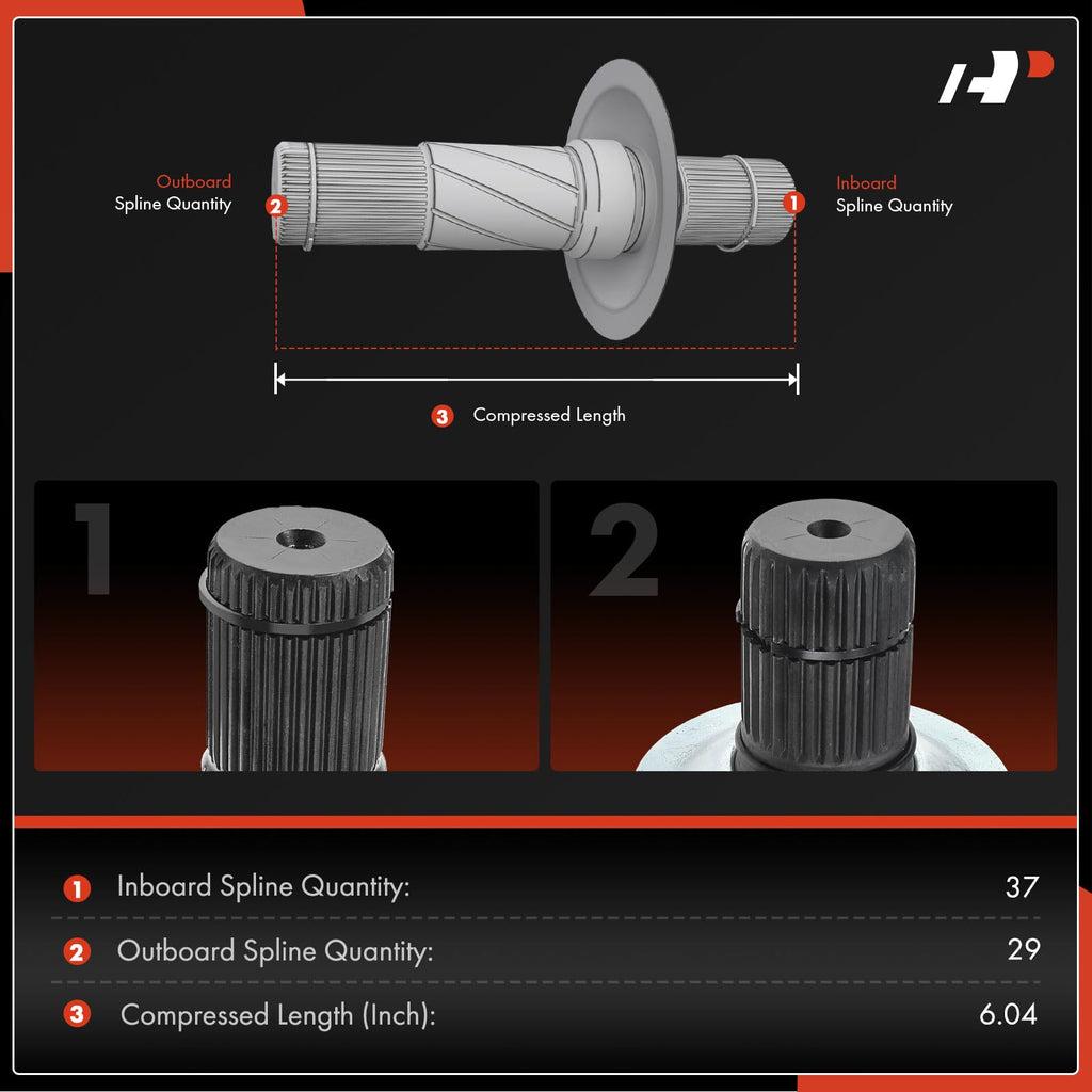Front Left Driver Side CV Intermediate Shaft H9464