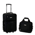 Expandable Softside Upright Luggage Set, Black, 2-Piece (14/19) B13325