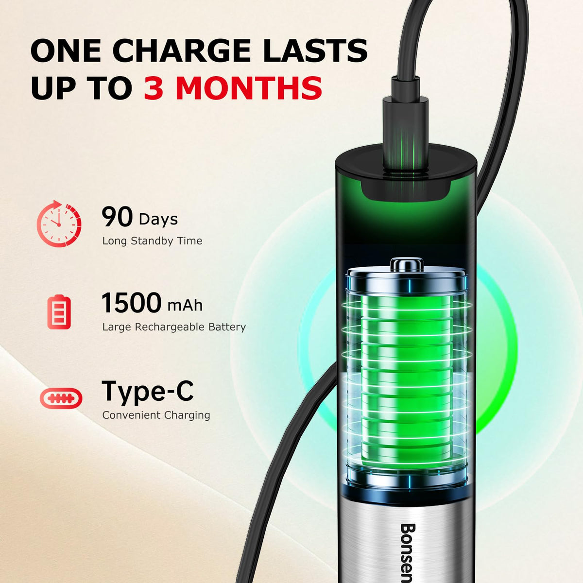 Rechargeable 3-Speed Handheld Milk Frother D198