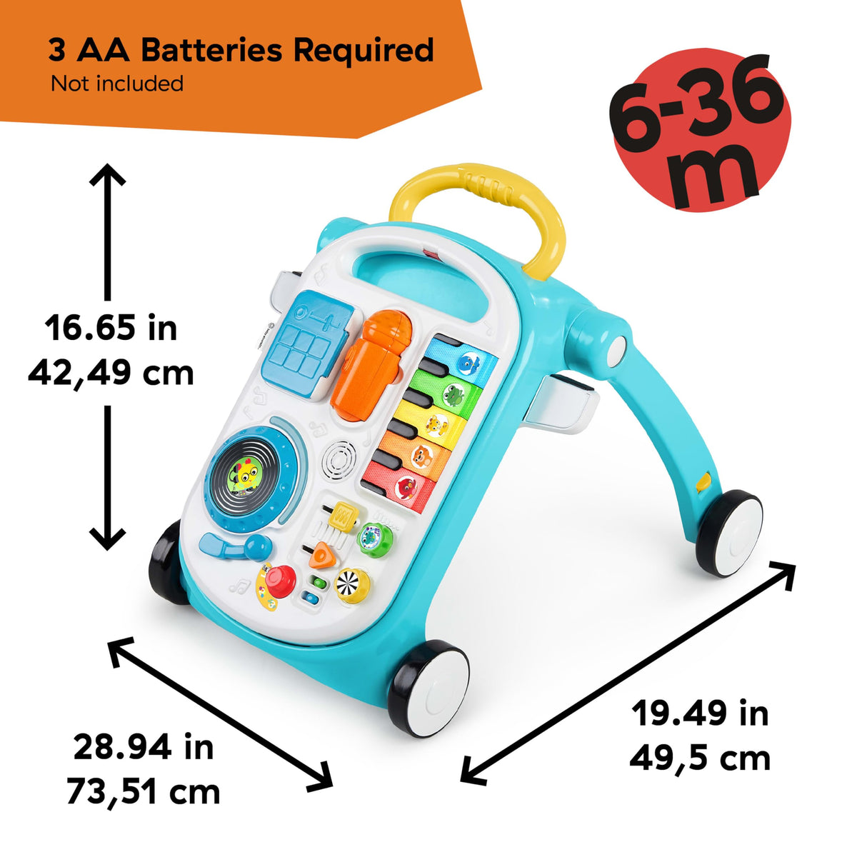 4-in-1 Push Walker Activity Center Toddler Table Floor Toy E73201