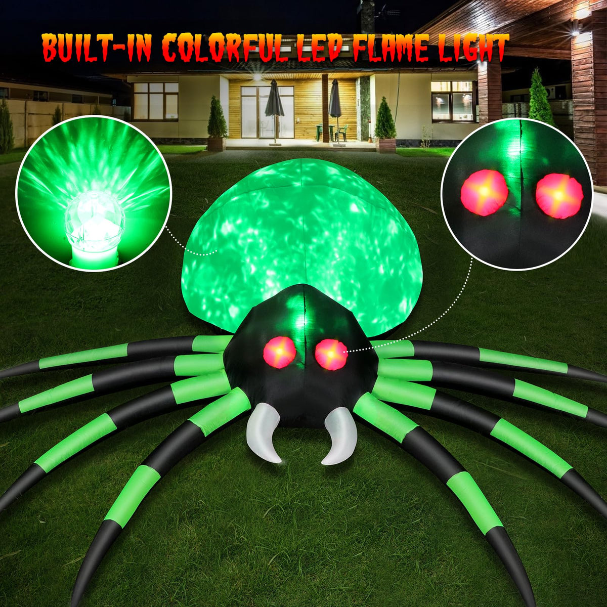 12 FT Halloween Inflatable Spider Outdoor Decoration S64679