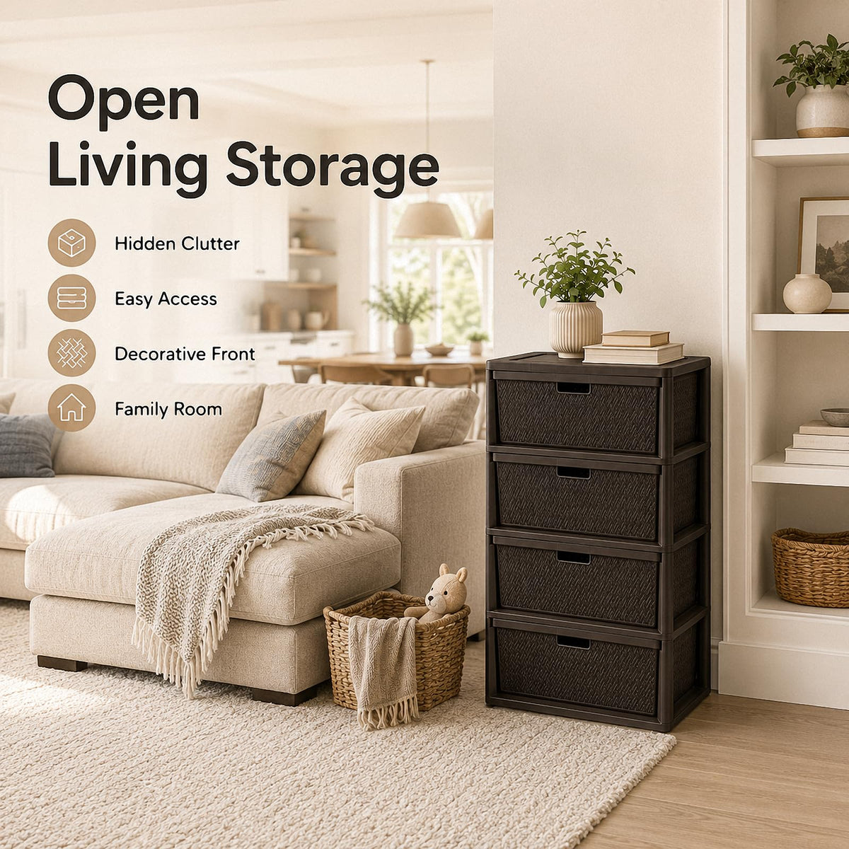 4 Drawer Plastic Storage Tower T170672