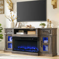 Dark Rustic Oak Fireplace TV Stand with 36 Inch Electric Fireplace X793