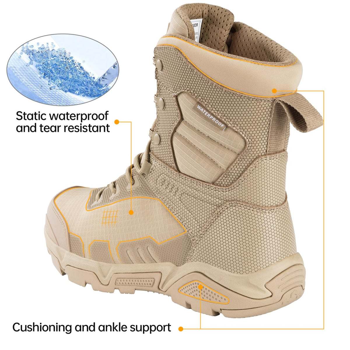 Men's Waterproof Tactical Work Boots N4615