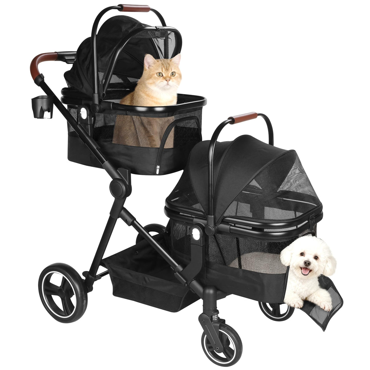 Foldable Double Pet Stroller W9230