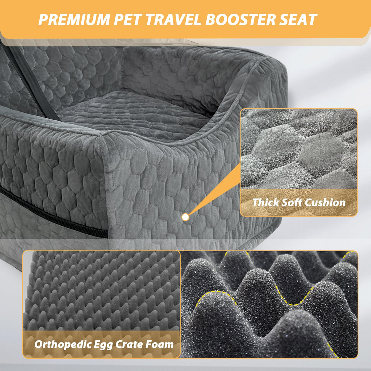Memory Foam Dog Booster Seat with Washable Removable Cover S68377