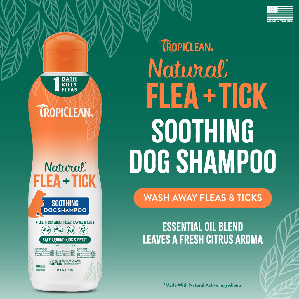 Soothing Flea and Tick Dog Shampoo 20oz S3524