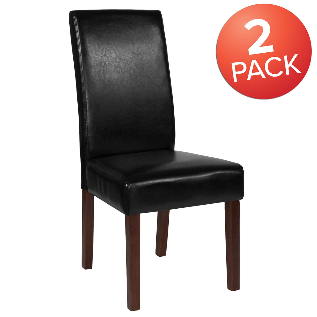 Black Faux Leather Parsons Chair 2-Pack O60216