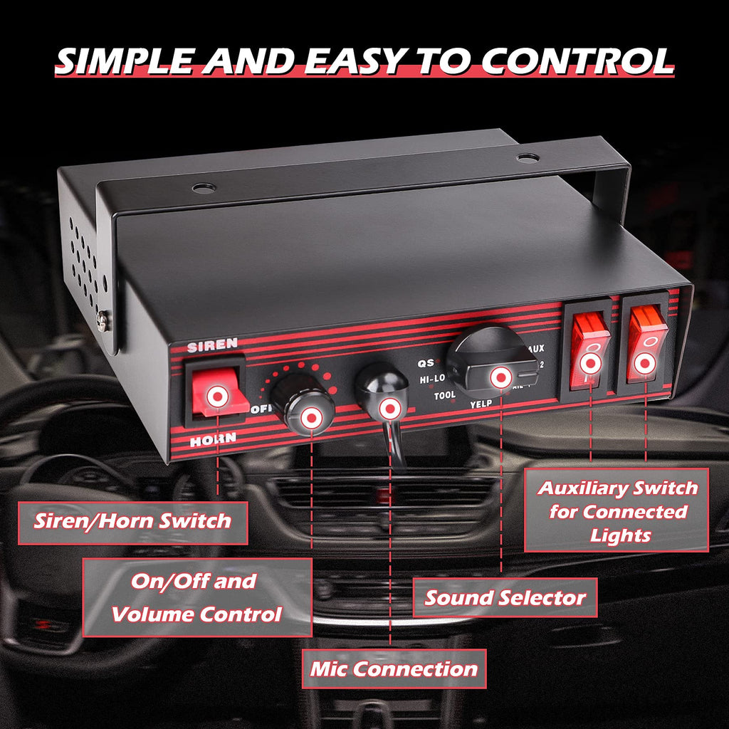 Emergency Police Siren 8 Tones PA System 130DB 200 Watt K7139
