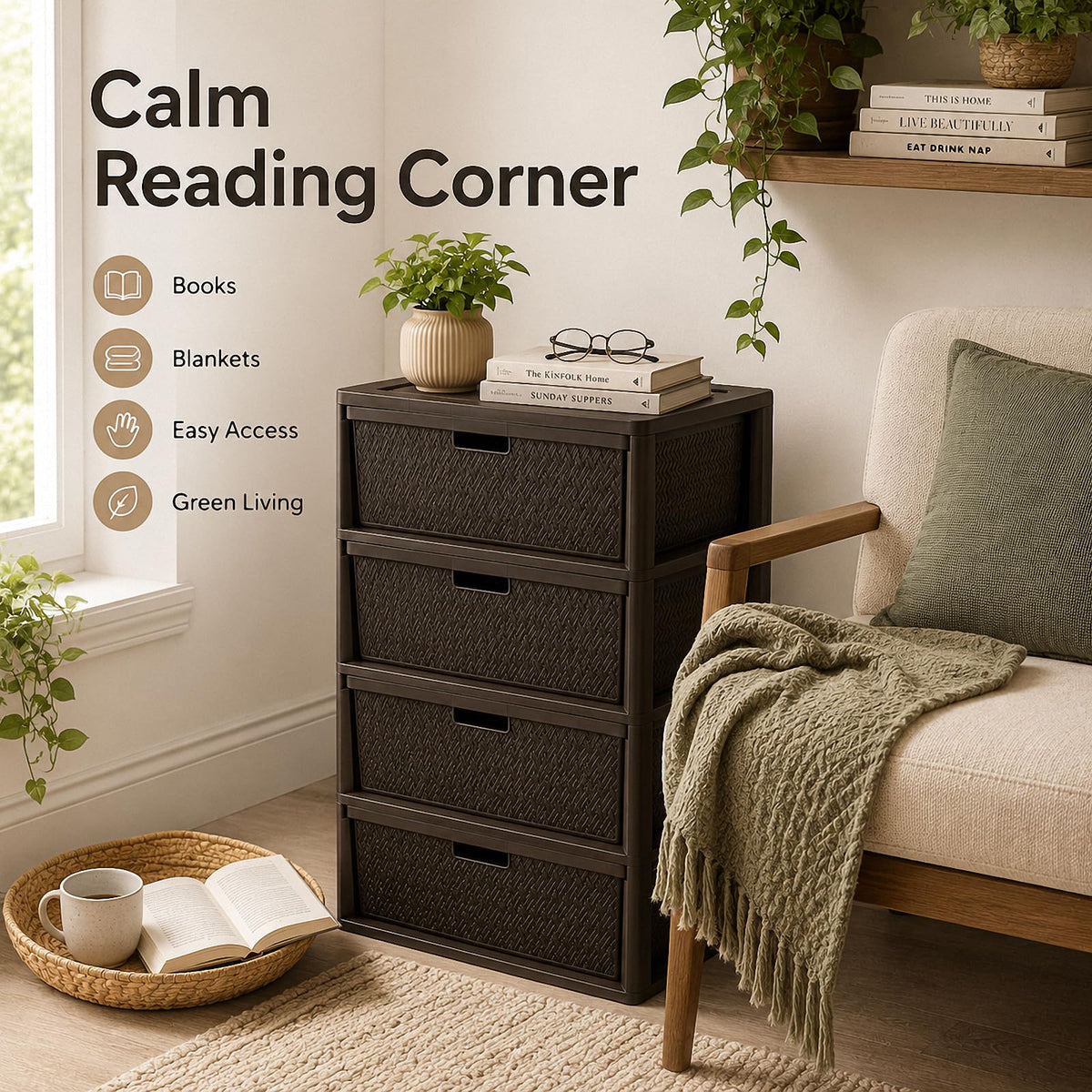 4 Drawer Plastic Storage Tower T170672