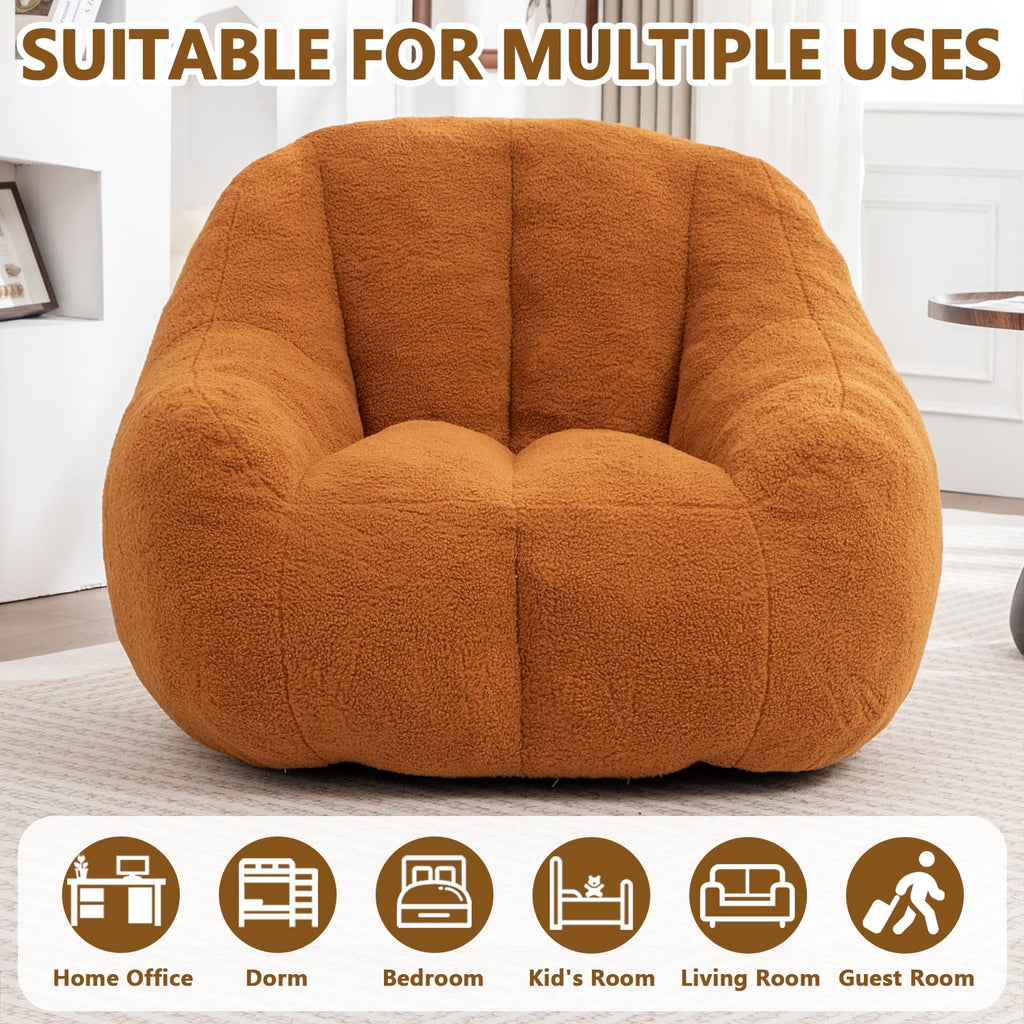 Faux Fur Oversized Bean Bag Chairs with Filler X18187