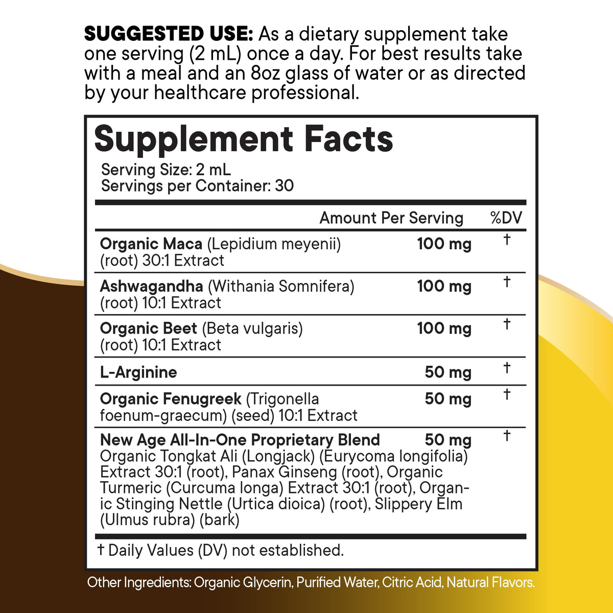 Organic Maca Root Liquid Drops with Ashwagandha 8oz M49680