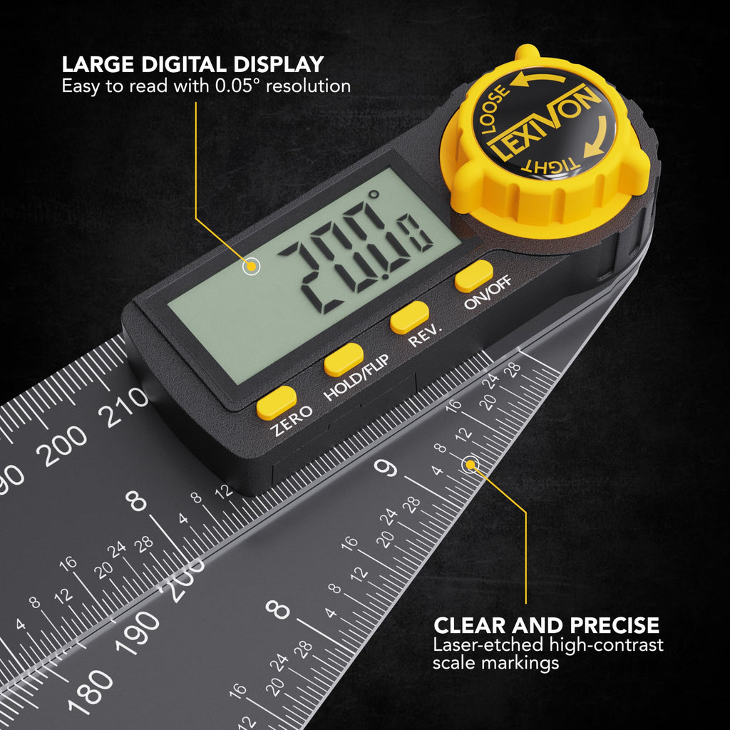 Aluminum Digital Angle Finder Gauge 10-inch 250mm Protractor H994