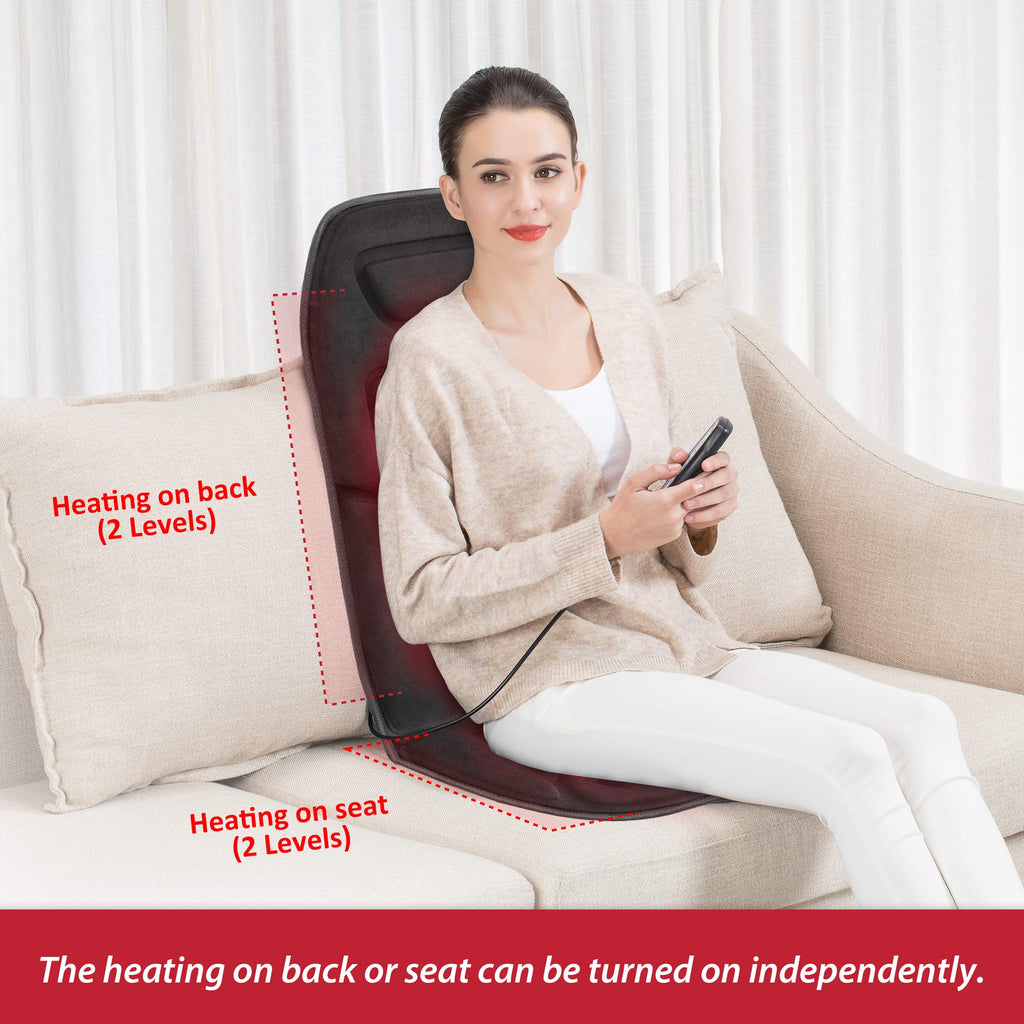 Graphene Heated Full Back Massage Seat Cushion J93975