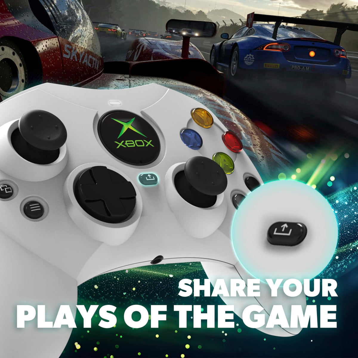 White Wired Controller with Hall Effect Joysticks, Audio Jack, Impulse Triggers W33145