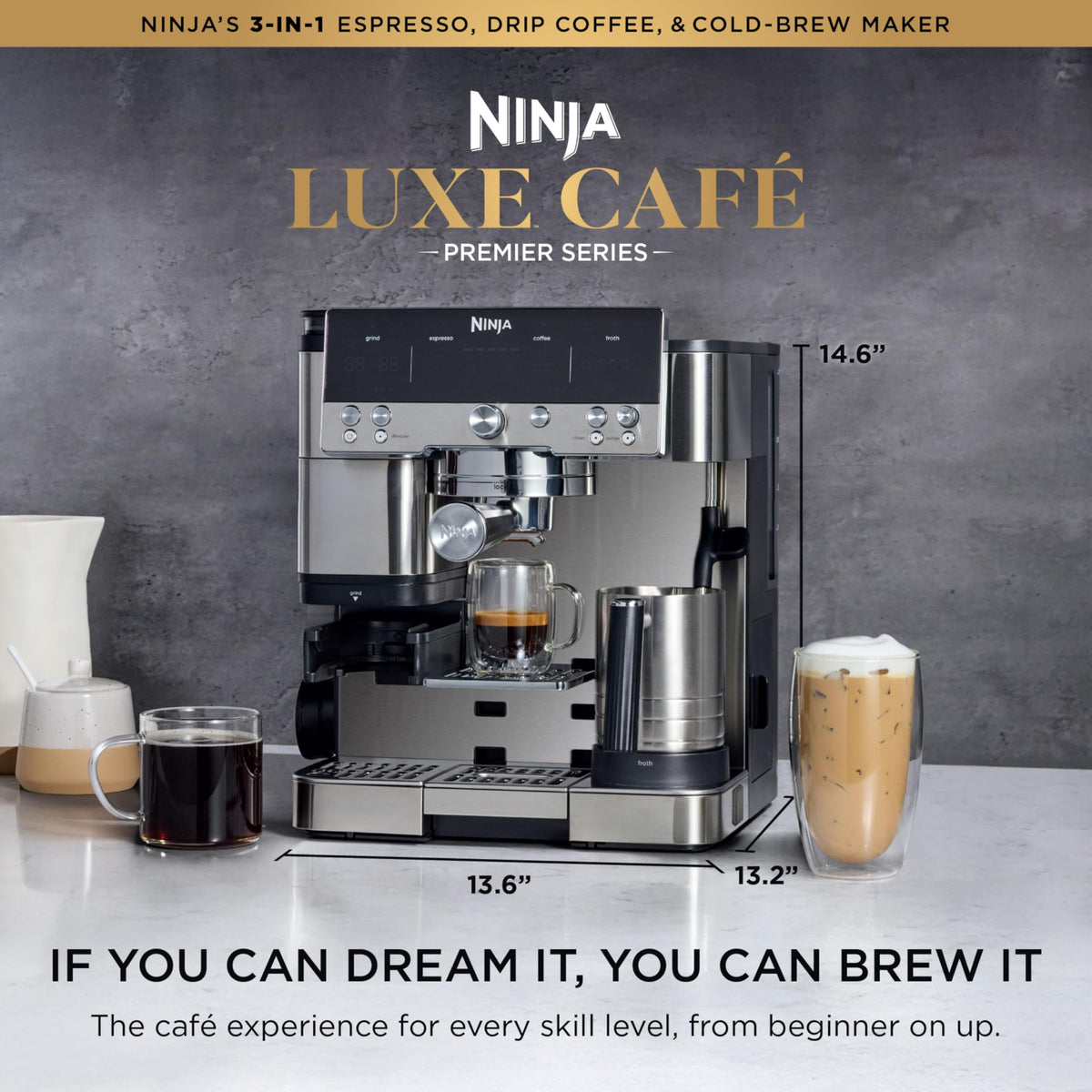 3-in-1 Espresso Drip Coffee & Cold Brew Machine S785034
