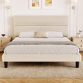 Queen Size Velvet Upholstered Platform Bed Frame X657574