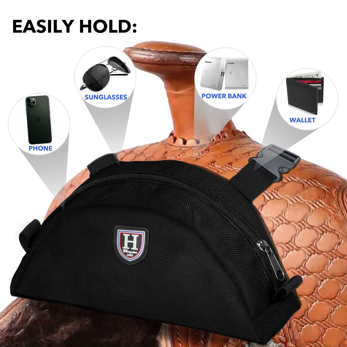 Saddle Pommel Pocket with Waterproof Fabric Pouch B845137