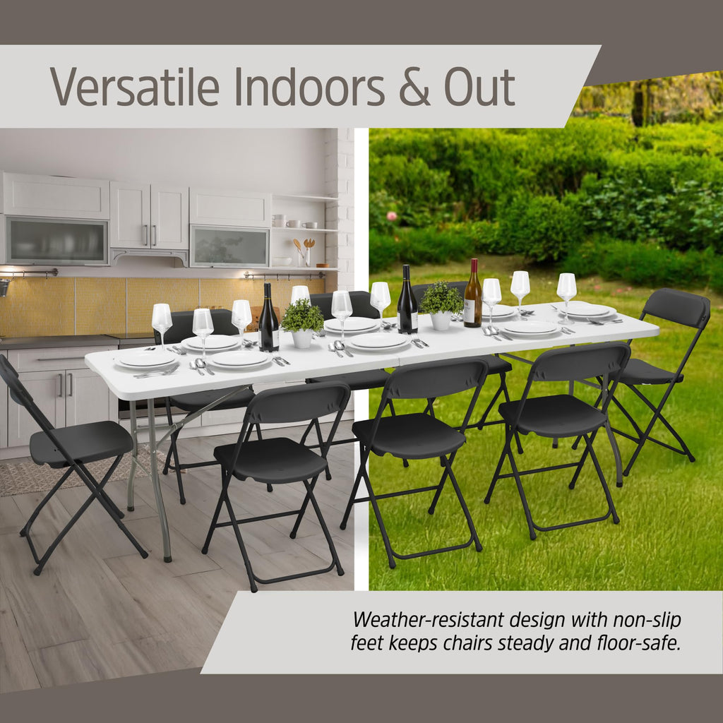 10 Pack Black Plastic Folding Chairs D9005
