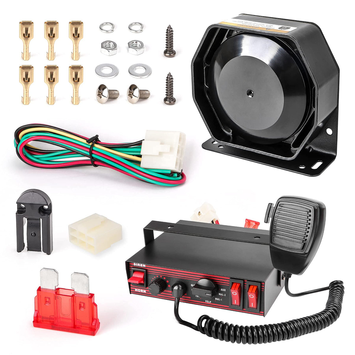 Emergency Police Siren 8 Tones PA System 130DB 200 Watt K7139