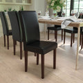 Black Faux Leather Parsons Chair 2-Pack O60216