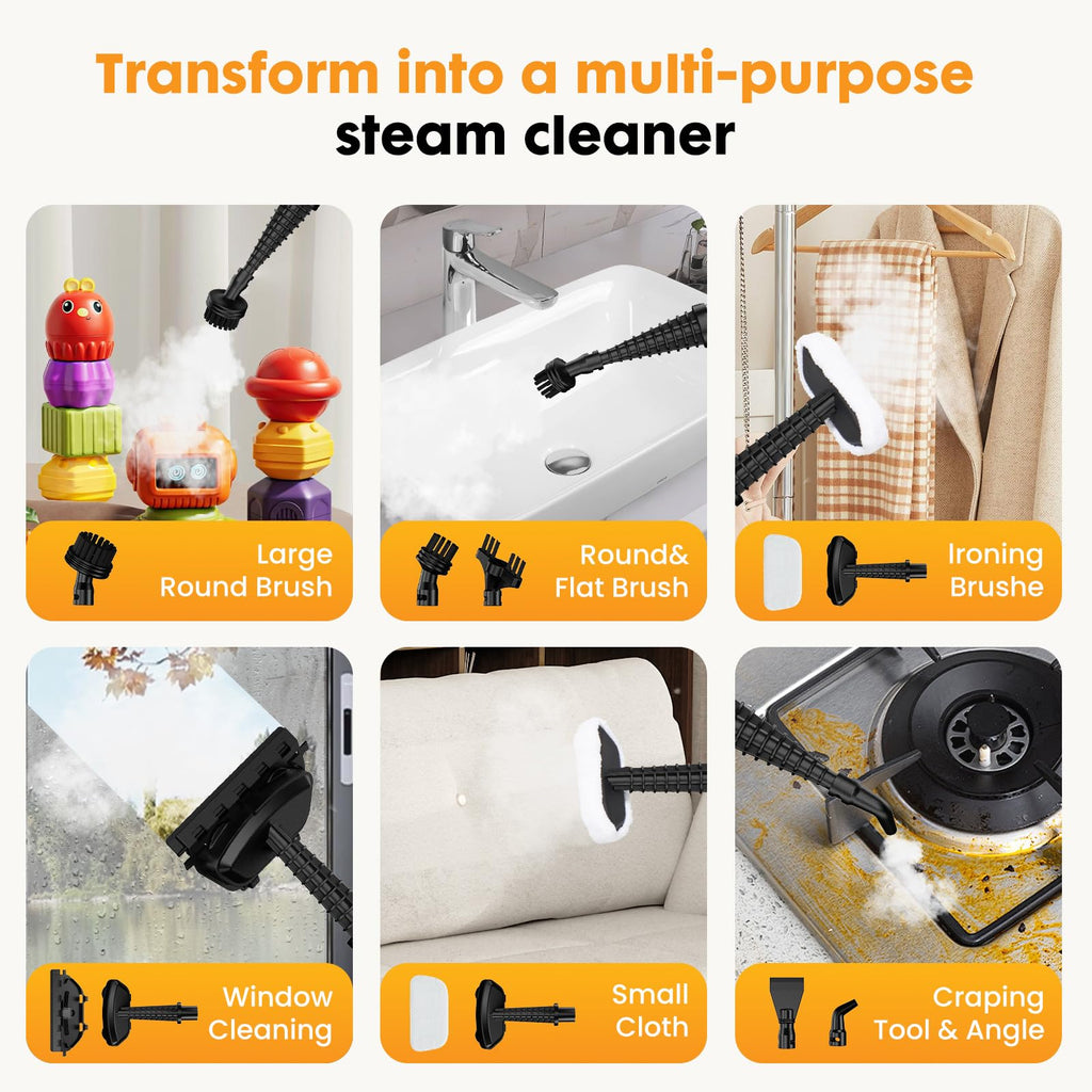 14-in-1 Steam Mop Detachable Handheld Steam Cleaner with 2 Washable Pads I355