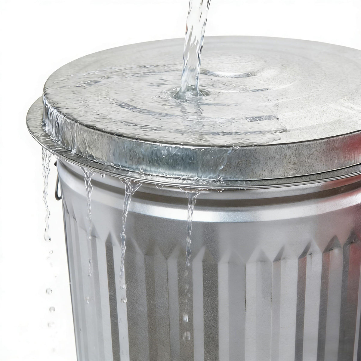 31 Gallon Galvanized Steel Trash Can with Lid S88233