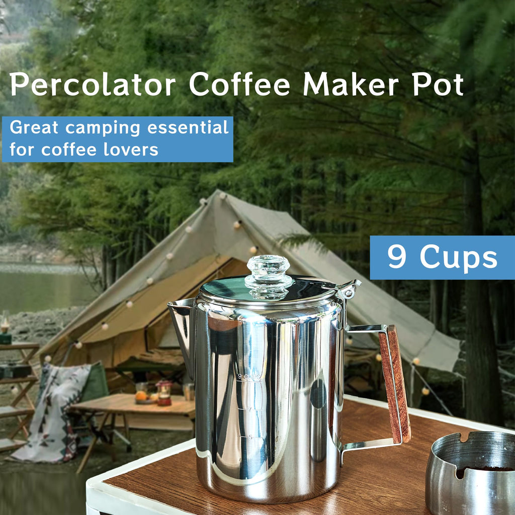 Stainless Steel 9 Cup Camping Coffee Percolator V622