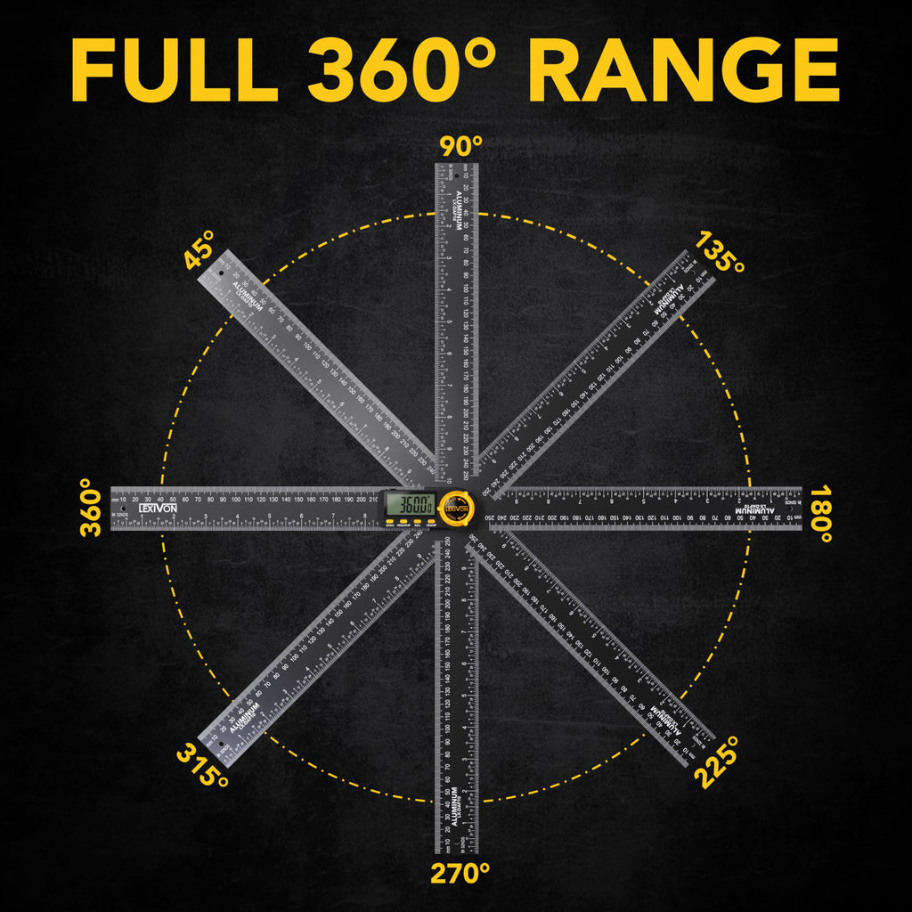 Aluminum Digital Angle Finder Gauge 10-inch 250mm Protractor H994