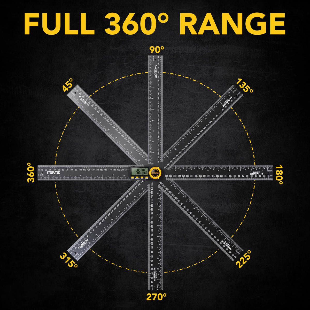 Aluminum Digital Angle Finder Gauge 10-inch 250mm Protractor H994