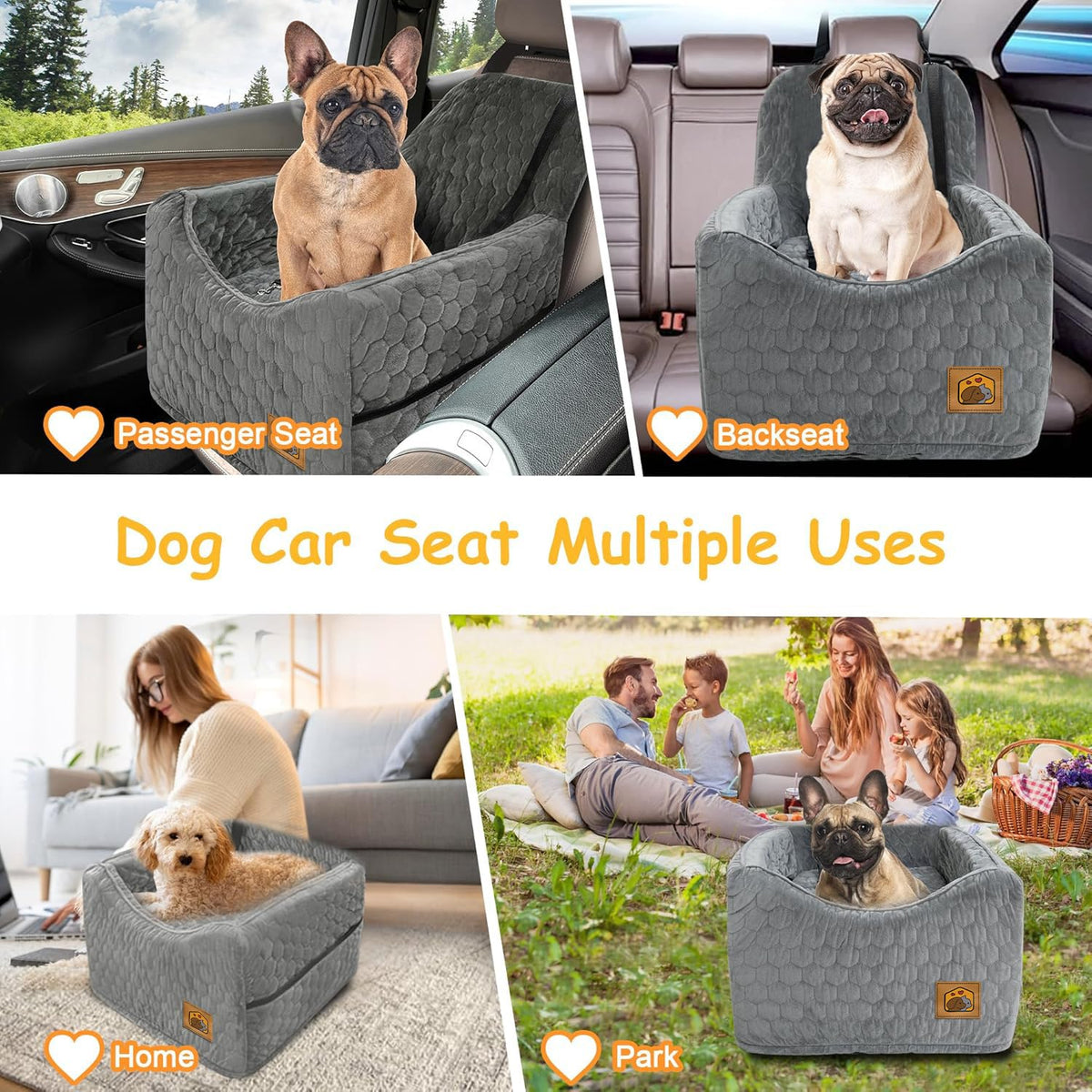 Memory Foam Dog Booster Seat with Washable Removable Cover S68377