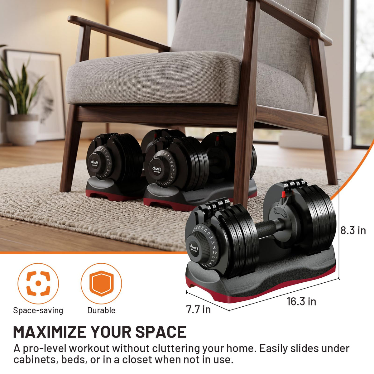 Adjustable Dumbbells Set 5–88LB R73284
