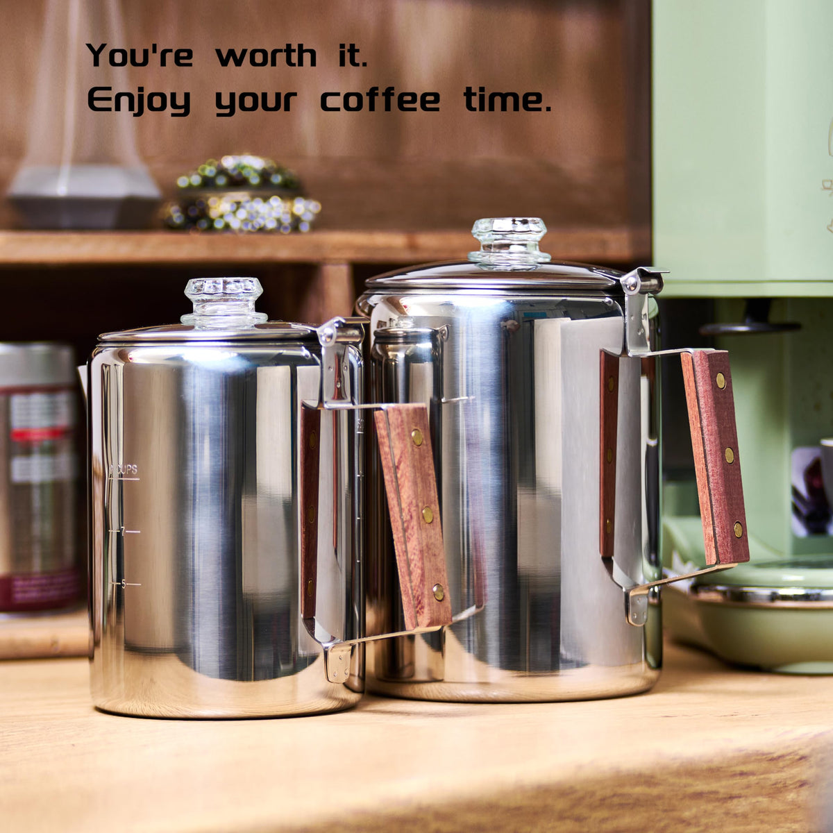 Stainless Steel 9 Cup Camping Coffee Percolator V622