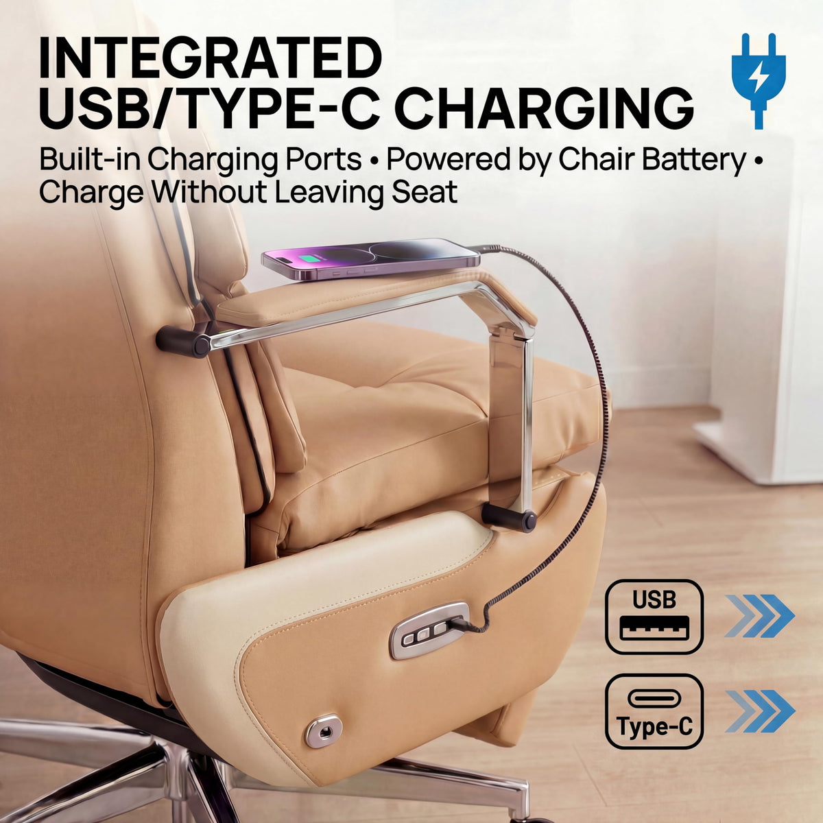 Brown Electric Big & Tall Executive Office Chair C504271