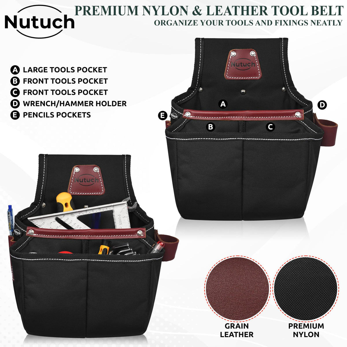 Nylon and Leather Tool Belt Z581