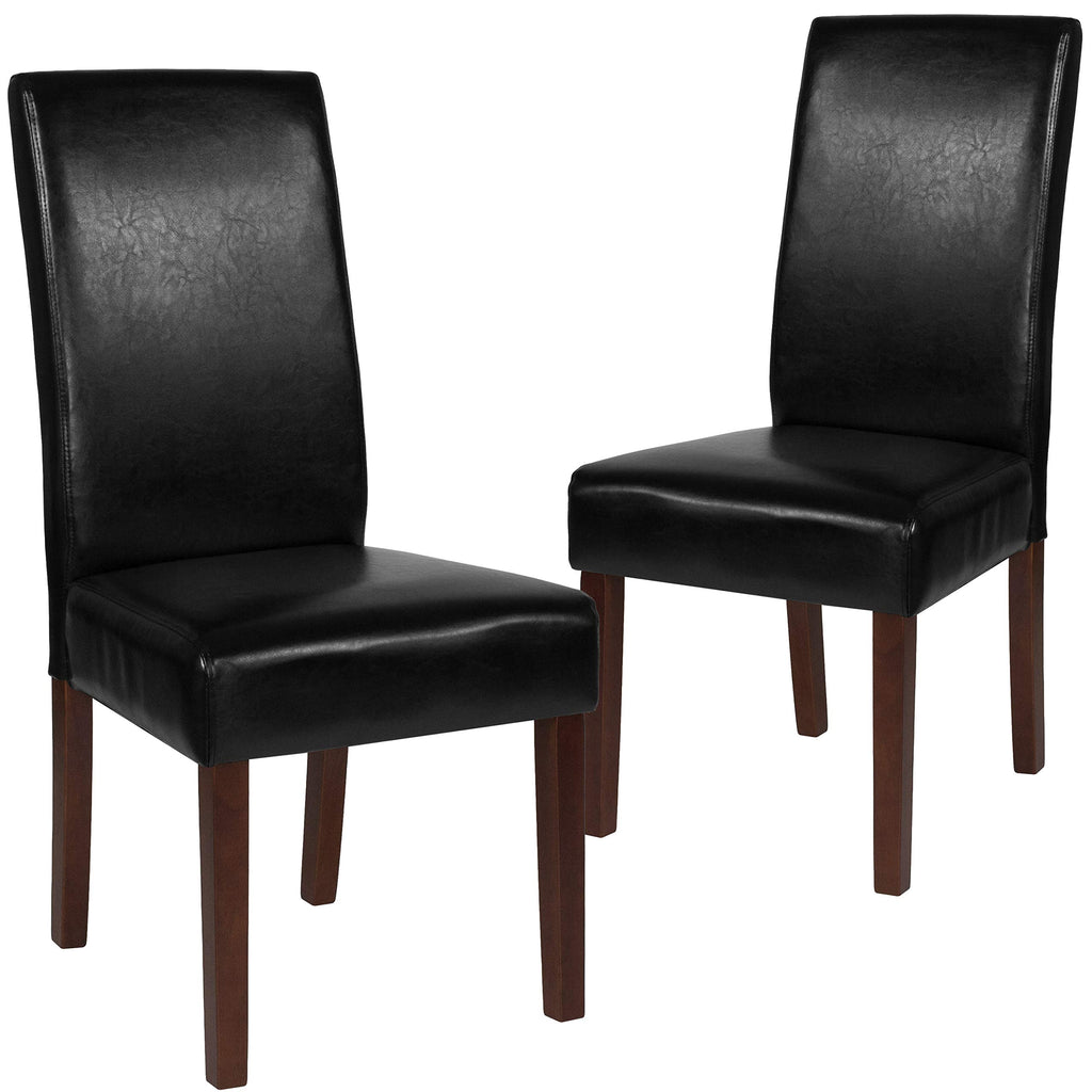 Black Faux Leather Parsons Chair 2-Pack O60216