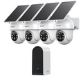 Wireless Outdoor Solar Powered 4-Cam Security Cameras S565217