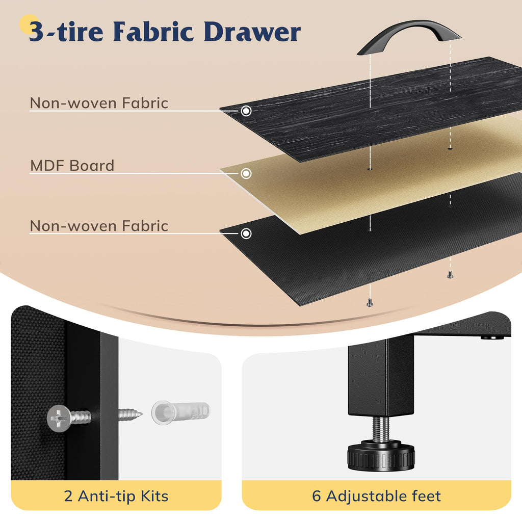 Black 9 Drawer Dresser M381399