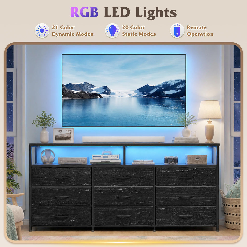 Black 9 Drawer Dresser M381399