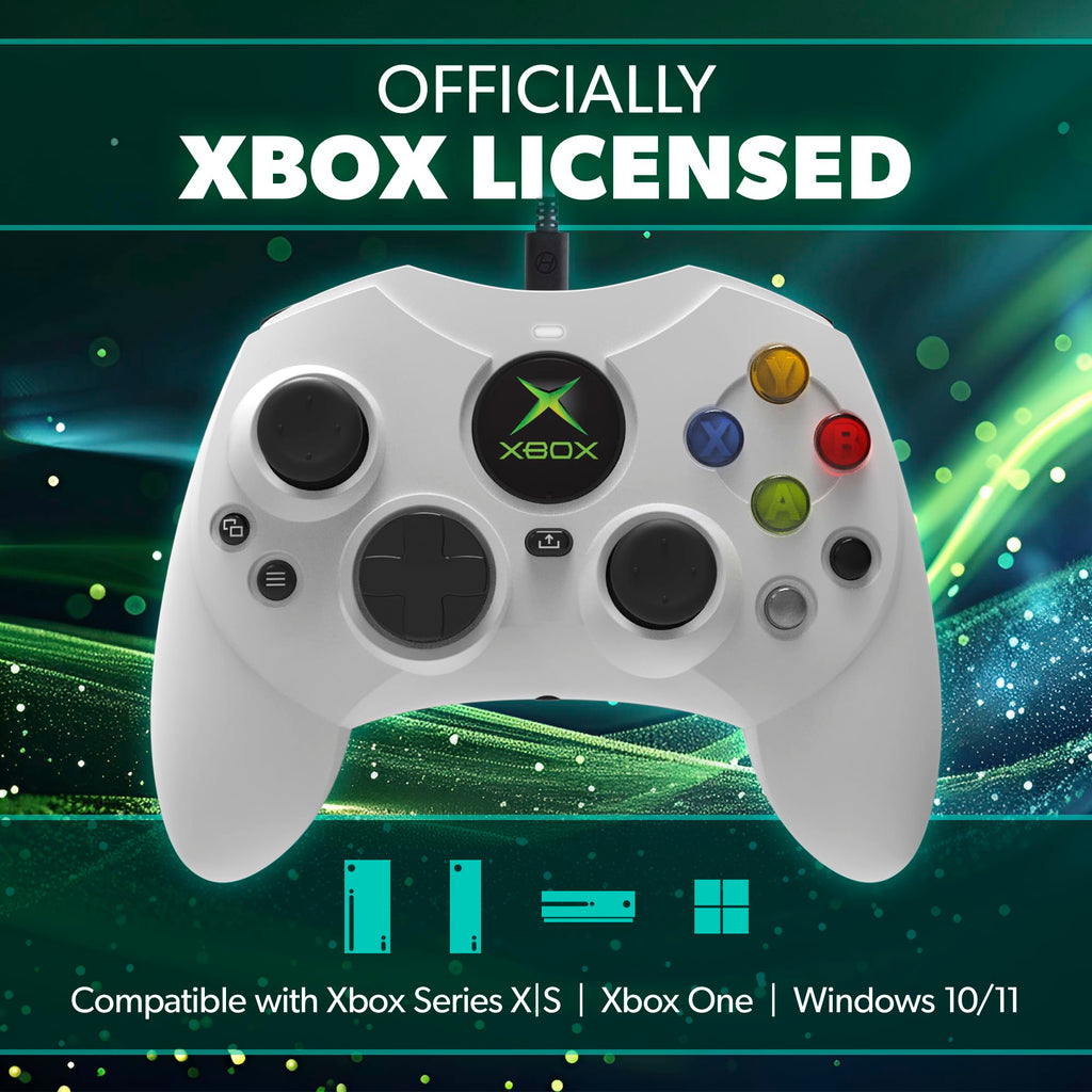 White Wired Controller with Hall Effect Joysticks, Audio Jack, Impulse Triggers W33145