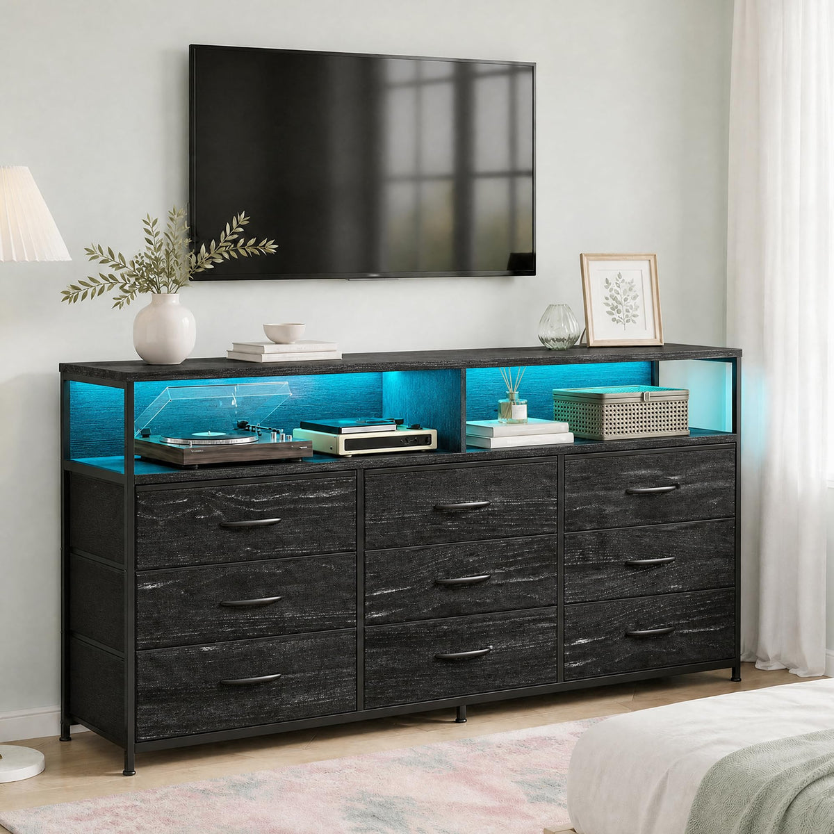 Black 9 Drawer Dresser M381399
