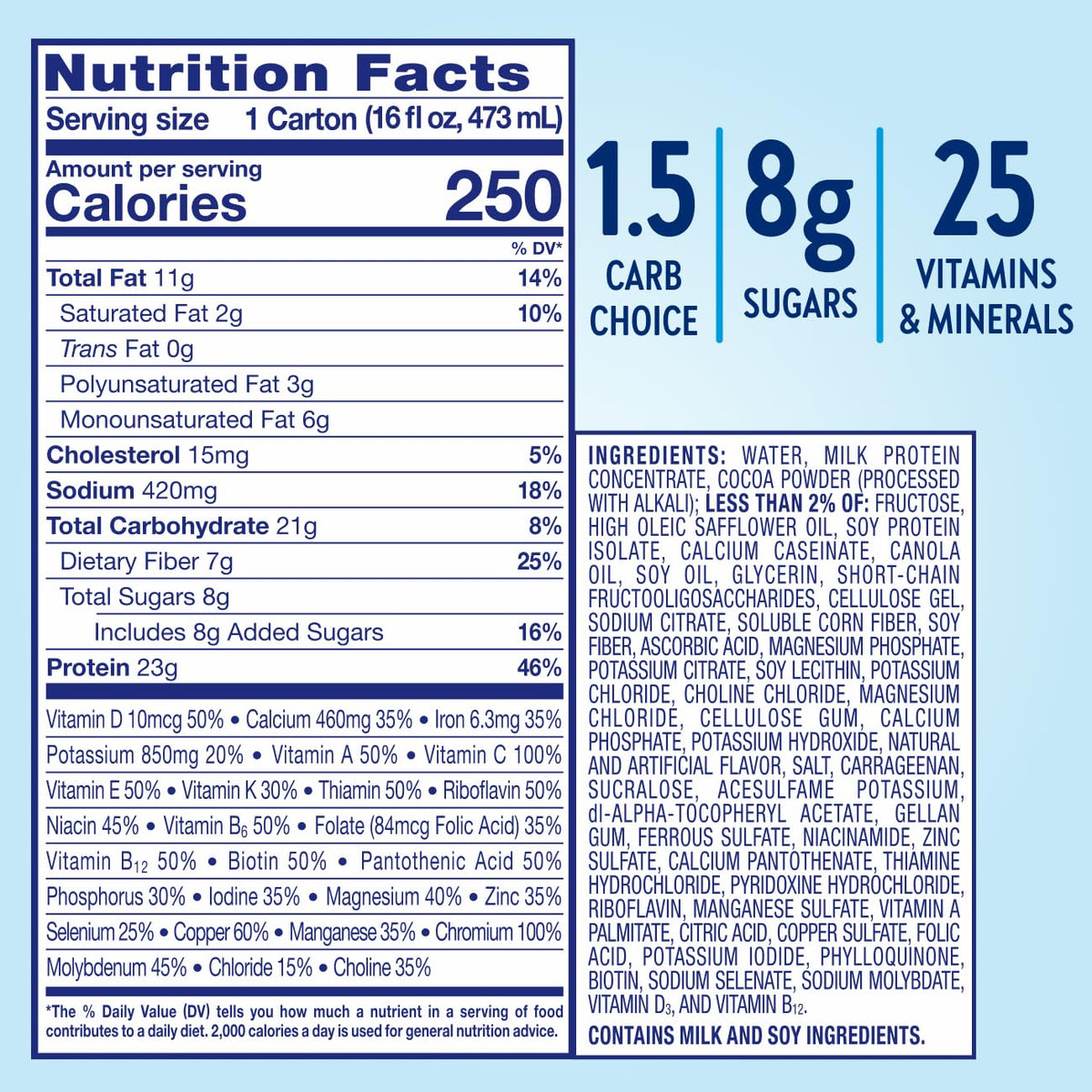Classic Chocolate Diabetes Care Shake 23g Protein 12 Pack K70267