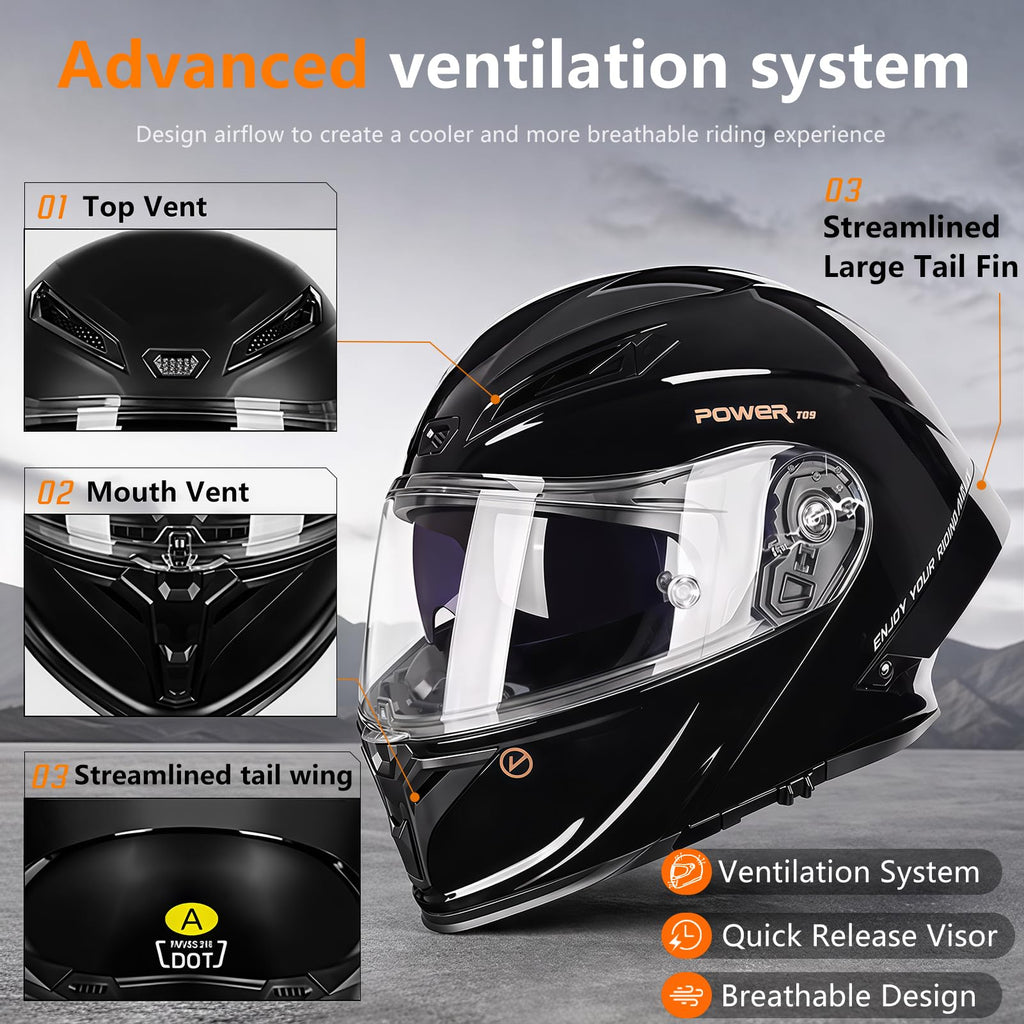 Motorcycle Helmet Bluetooth DOT Approved T77382