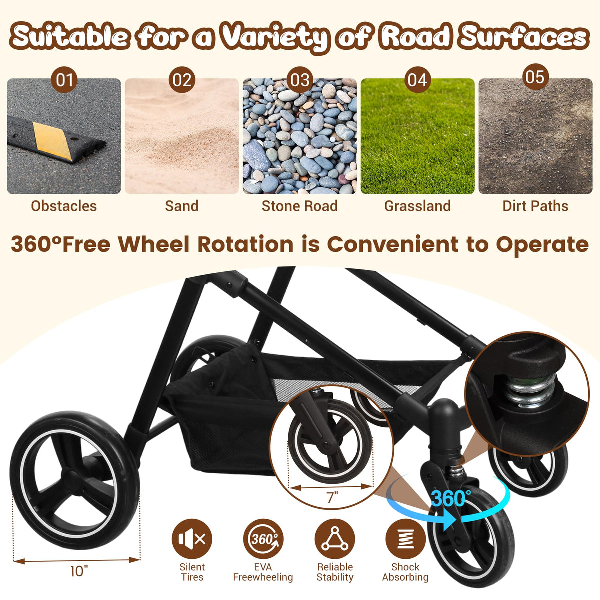 Foldable Double Pet Stroller W9230