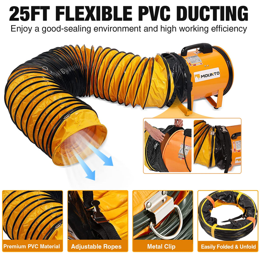 12-Inch Heavy Duty Cylinder Axial Fan with 25-Foot Vinyl Hose Z5693