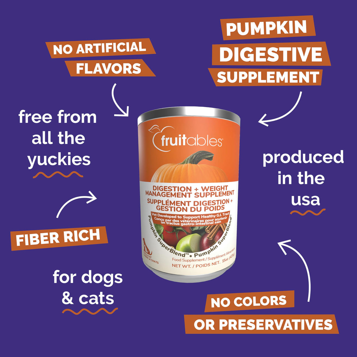 Pumpkin Digestive Supplement for Dogs 15oz A586127