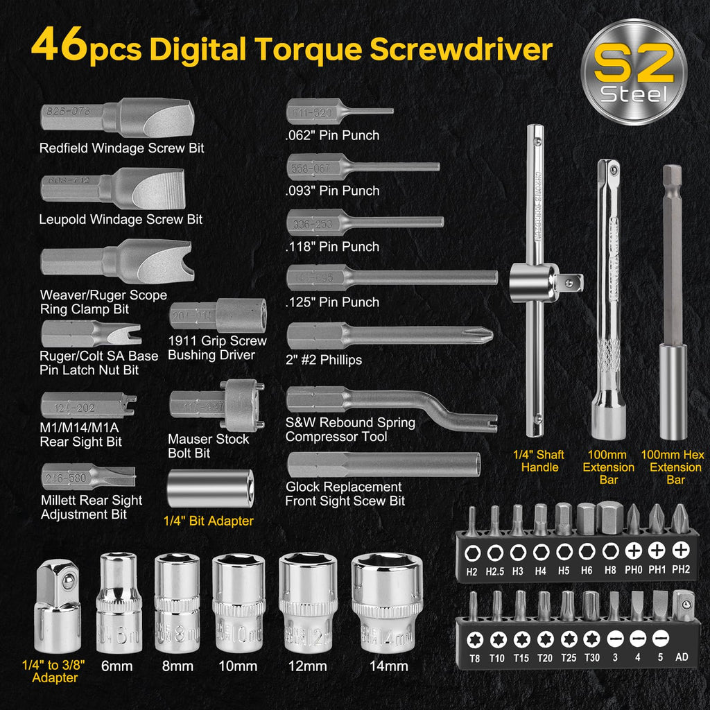 46-Pc Digital Torque Screwdriver Set L922