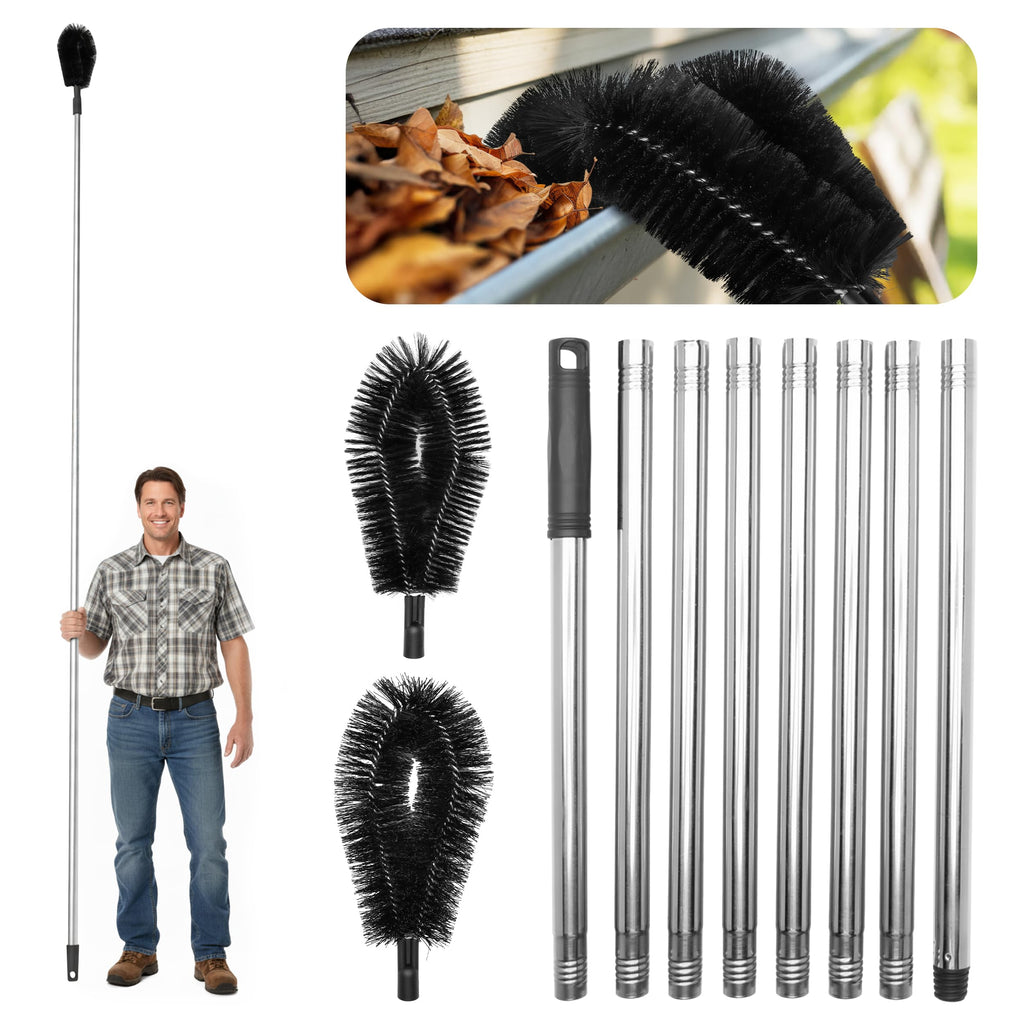 10.5 ft Adjustable Gutter Cleaning Tools with Pole N744
